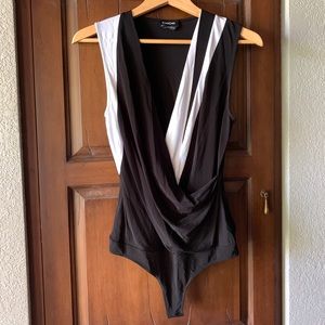 Bebe white and black body suit